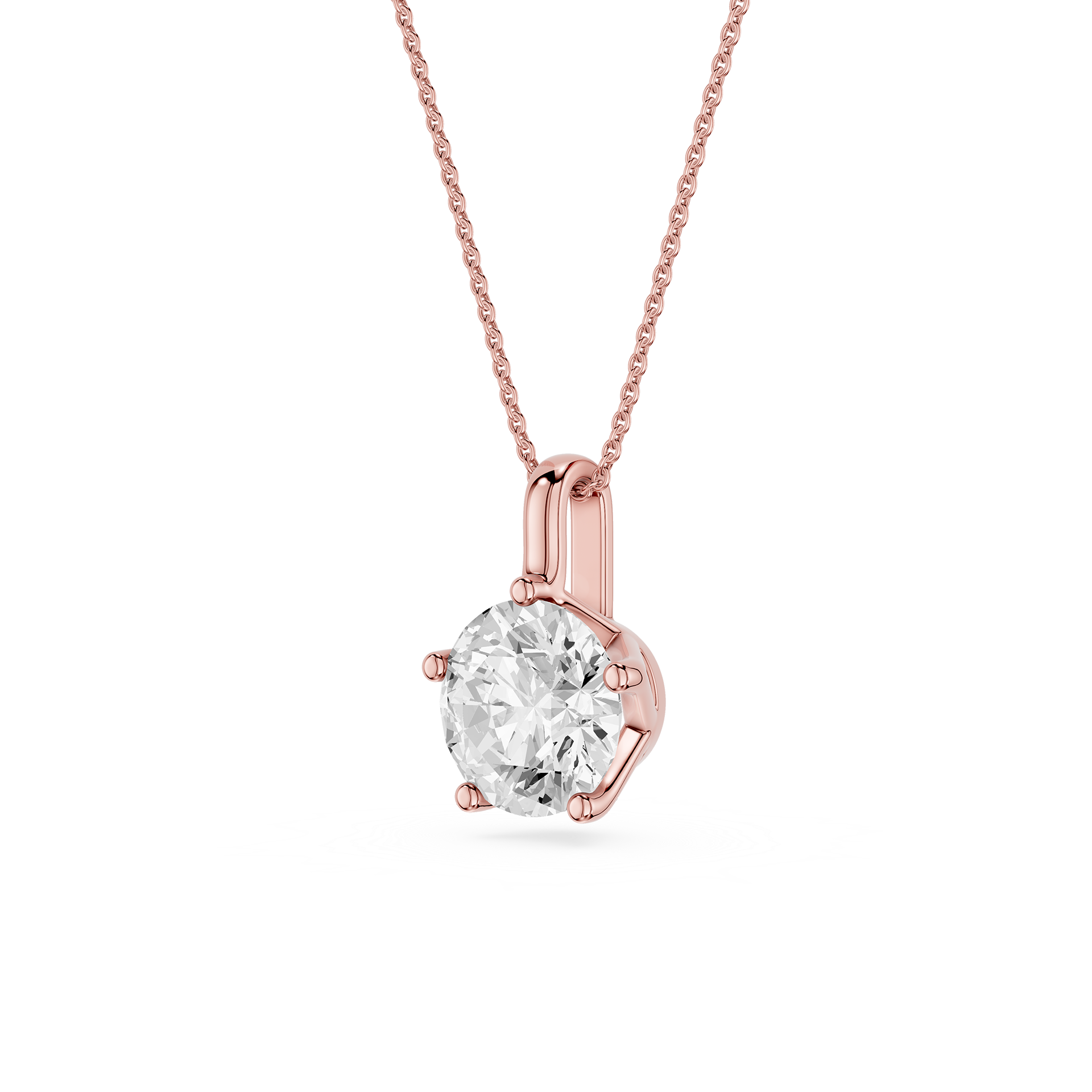 Round Cut Lab Grown Diamond Solitaire Pendant Necklace