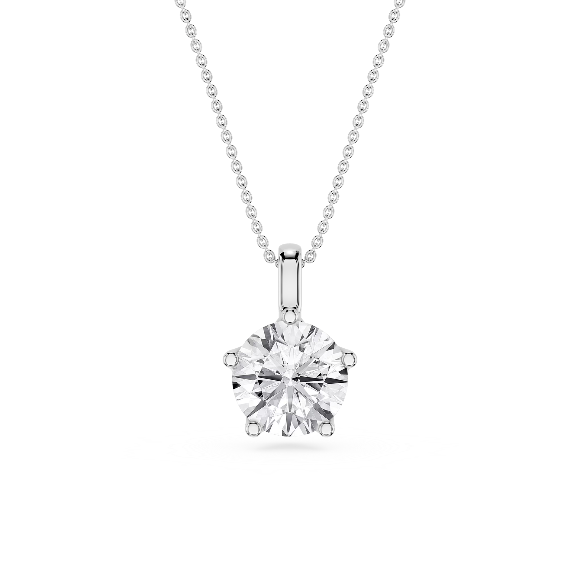 Round Cut Lab Grown Diamond Solitaire Pendant Necklace