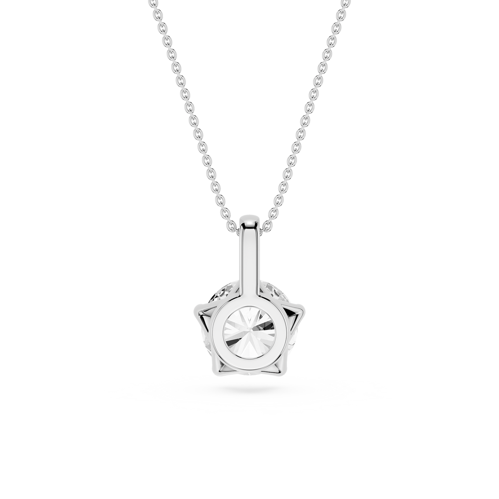 Round Cut Lab Grown Diamond Solitaire Pendant Necklace
