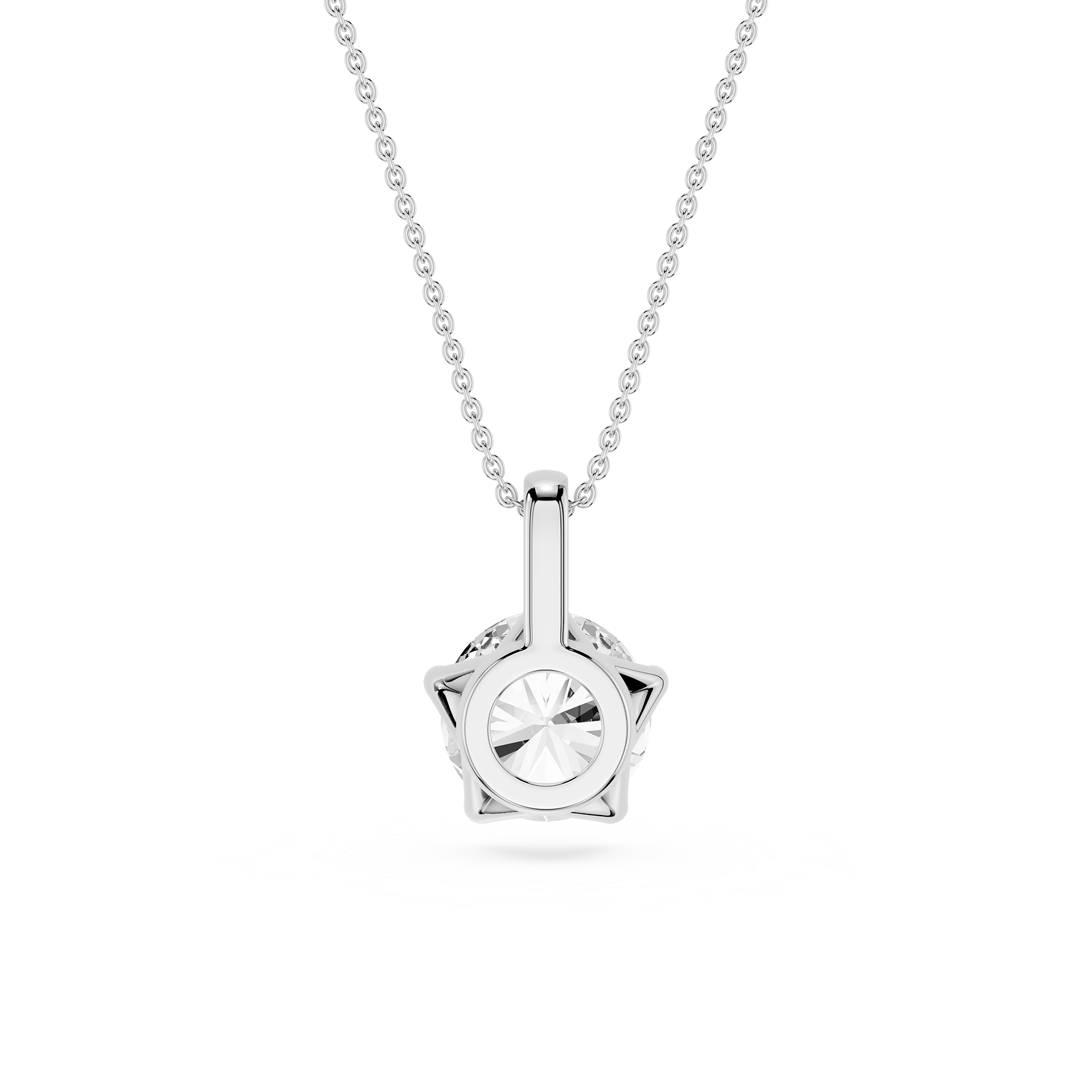 Round Cut Lab Grown Diamond Solitaire Pendant Necklace