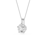 Round Cut Lab Grown Diamond Solitaire Pendant Necklace