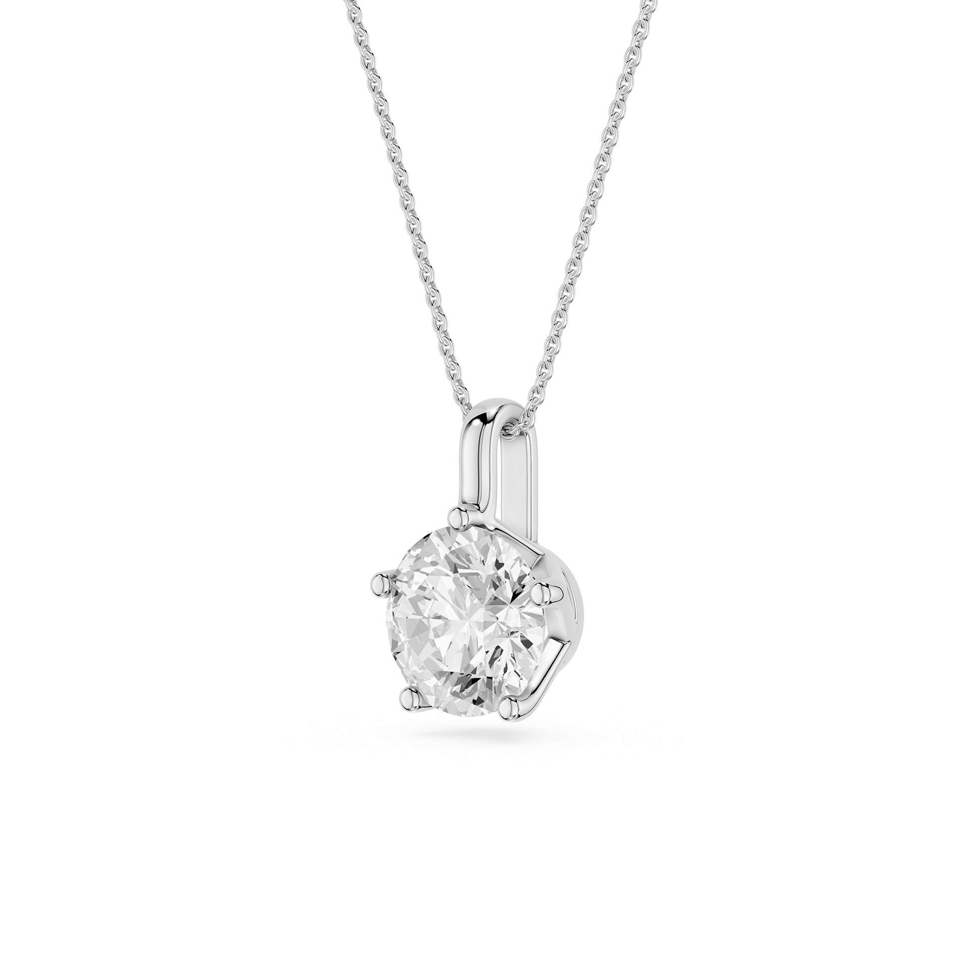 Round Cut Lab Grown Diamond Solitaire Pendant Necklace