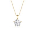Round Cut Lab Grown Diamond Solitaire Pendant Necklace