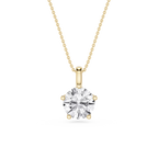 Round Cut Lab Grown Diamond Solitaire Pendant Necklace