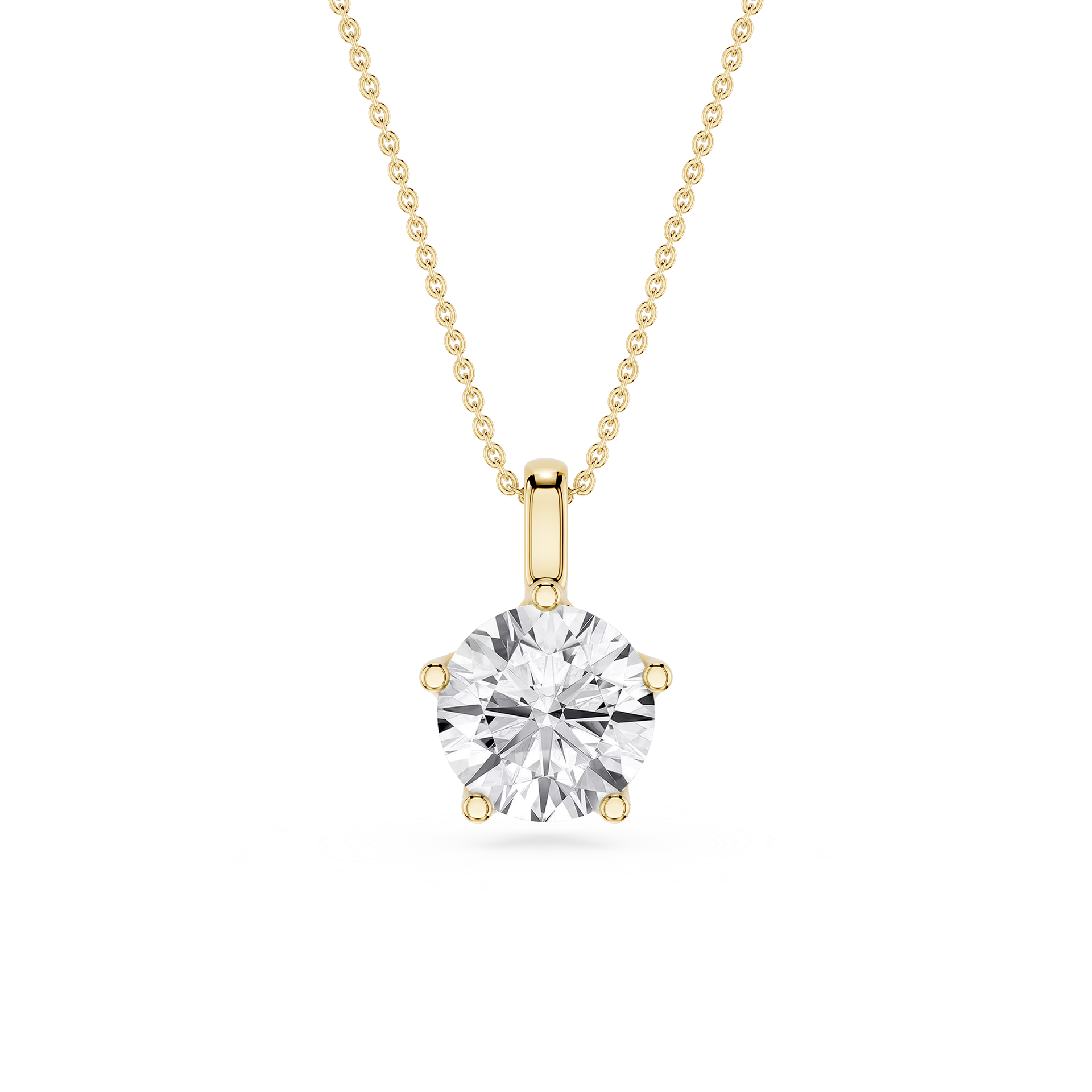 Round Cut Lab Grown Diamond Solitaire Pendant Necklace