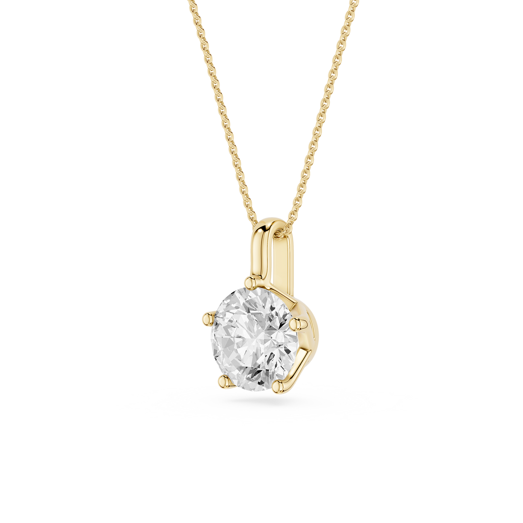 Round Cut Lab Grown Diamond Solitaire Pendant Necklace