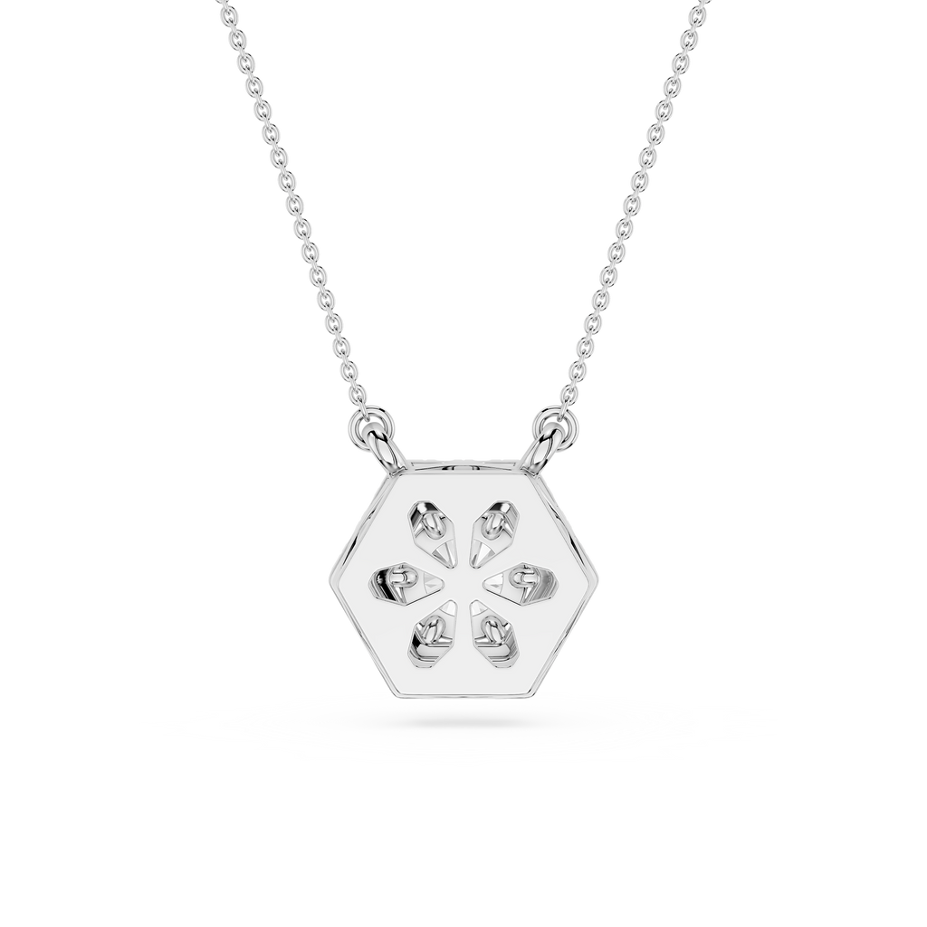 Hexagon Halo Lab Grown Diamond Pendant