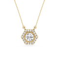 Hexagon Halo Lab Grown Diamond Pendant