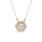 Hexagon Halo Lab Grown Diamond Pendant