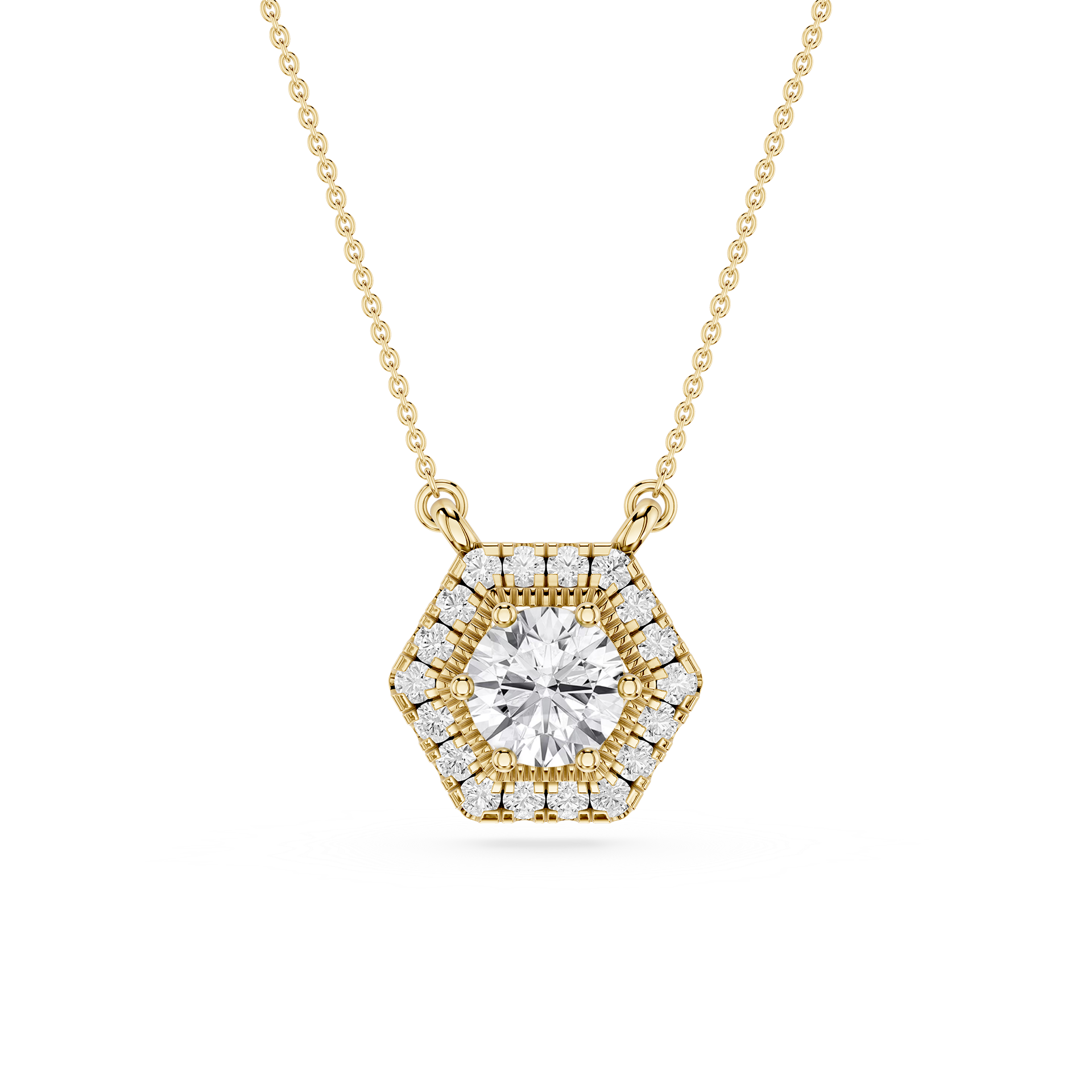 Hexagon Halo Lab Grown Diamond Pendant
