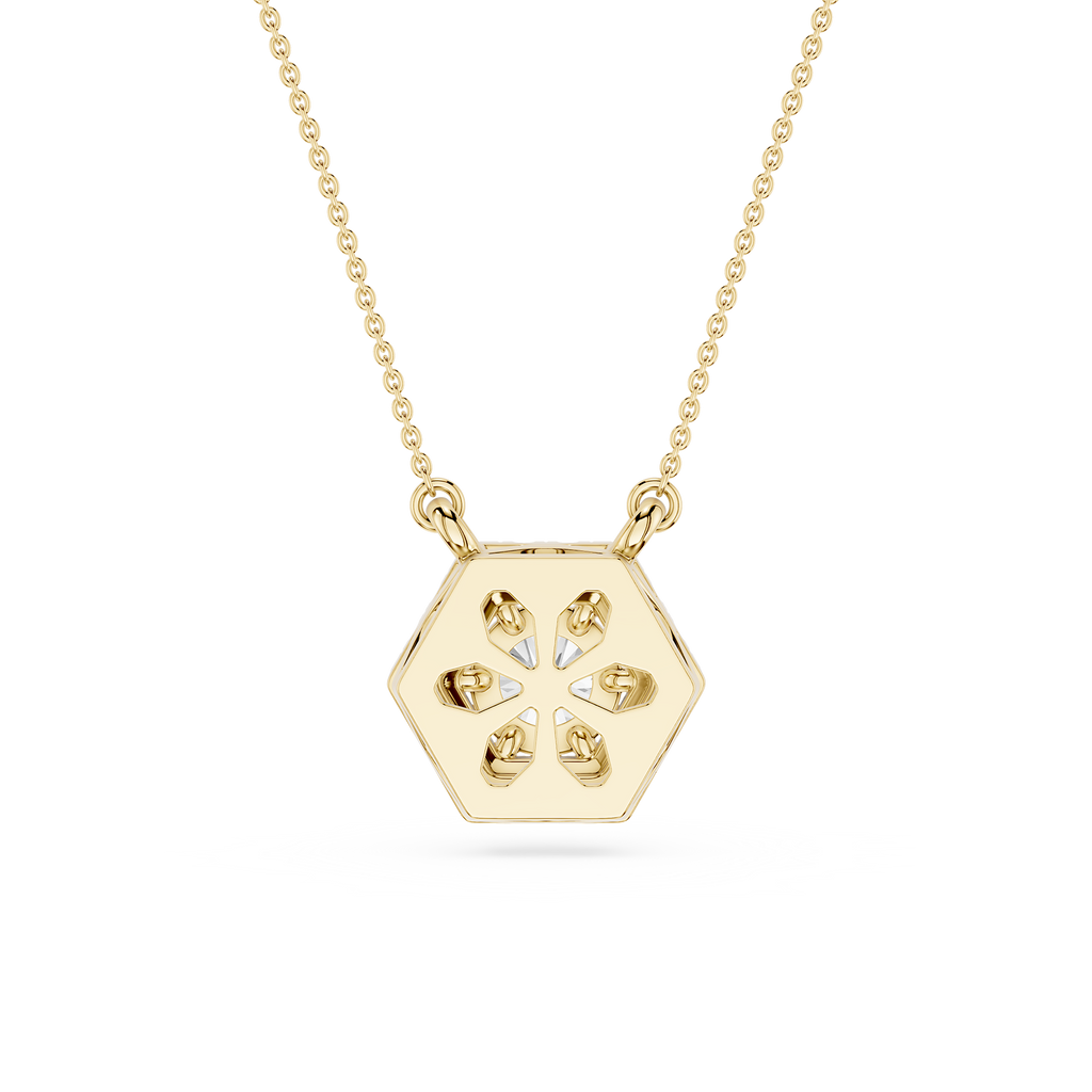 Hexagon Halo Lab Grown Diamond Pendant