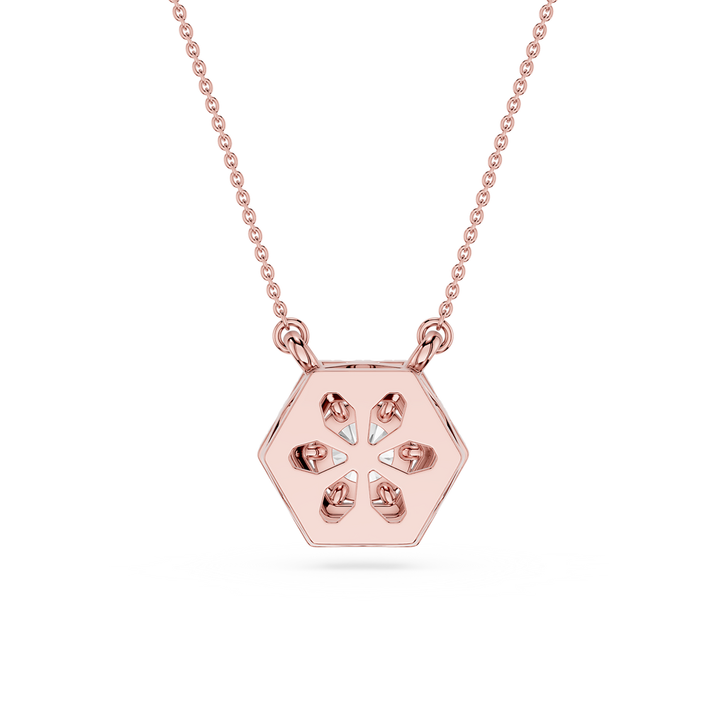 Hexagon Halo Lab Grown Diamond Pendant