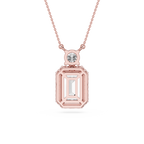 Emerald Cut Halo Lab Grown Diamond Pendant