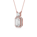Emerald Cut Halo Lab Grown Diamond Pendant