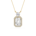 Emerald Cut Halo Lab Grown Diamond Pendant