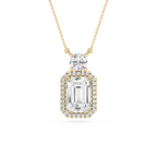 Emerald Cut Halo Lab Grown Diamond Pendant