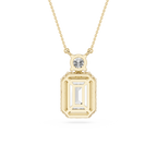 Emerald Cut Halo Lab Grown Diamond Pendant