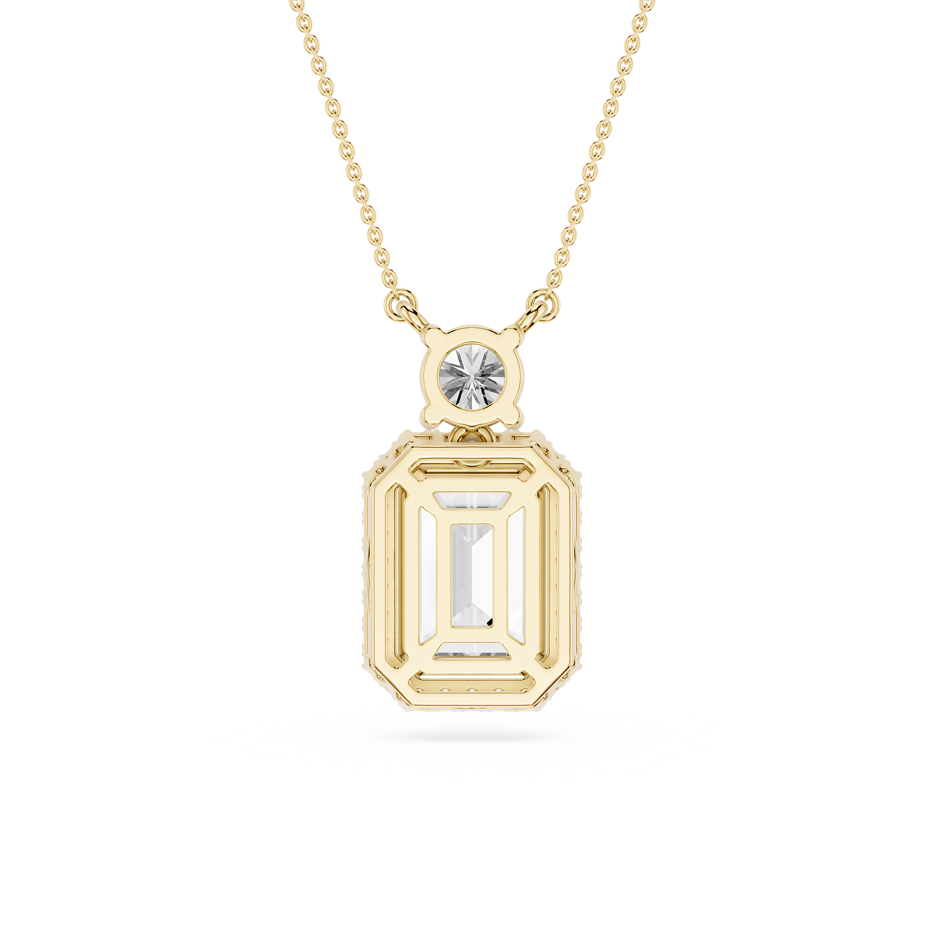 Emerald Cut Halo Lab Grown Diamond Pendant