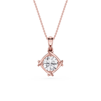 Round Cut Lab Grown Diamond Twist Frame Pendant