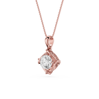 Round Cut Lab Grown Diamond Twist Frame Pendant