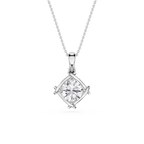Round Cut Lab Grown Diamond Twist Frame Pendant