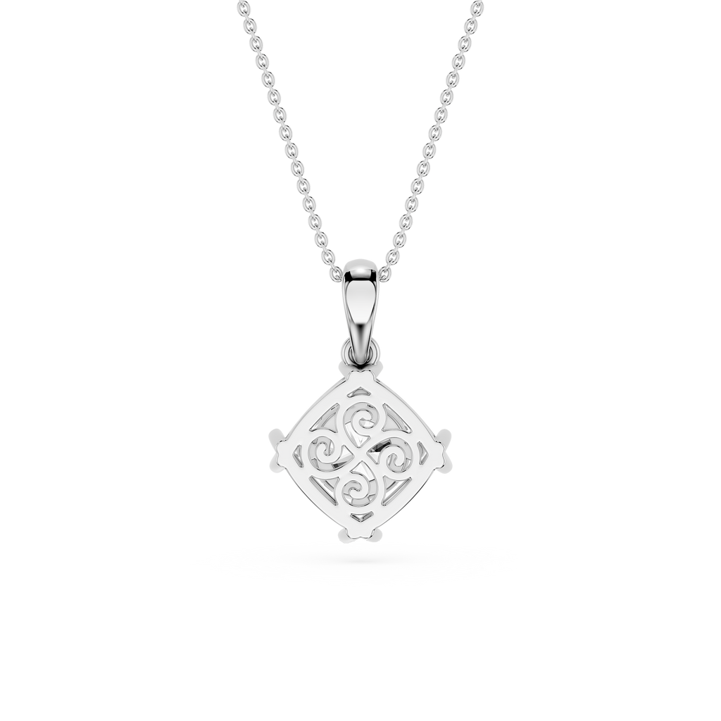 Round Cut Lab Grown Diamond Twist Frame Pendant