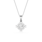 Round Cut Lab Grown Diamond Twist Frame Pendant