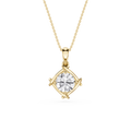 Round Cut Lab Grown Diamond Twist Frame Pendant