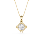 Round Cut Lab Grown Diamond Twist Frame Pendant