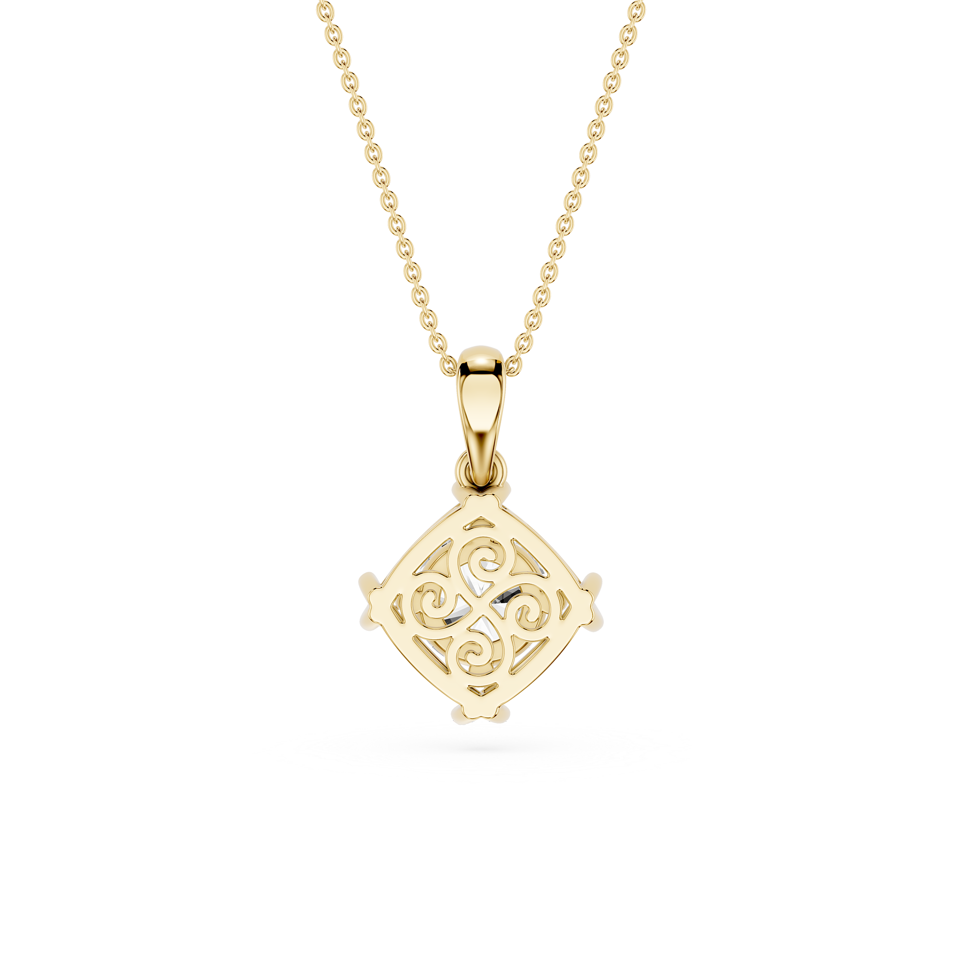 Round Cut Lab Grown Diamond Twist Frame Pendant