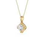 Round Cut Lab Grown Diamond Twist Frame Pendant
