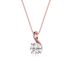 Round Cut Lab Grown Diamond Twist Bail Pendant