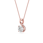 Round Cut Lab Grown Diamond Twist Bail Pendant