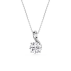 Round Cut Lab Grown Diamond Twist Bail Pendant