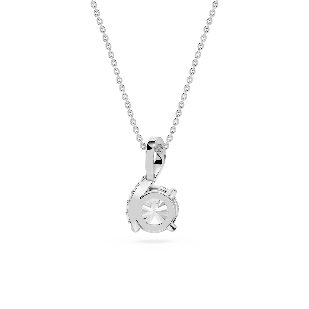 Round Cut Lab Grown Diamond Twist Bail Pendant