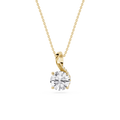 Round Cut Lab Grown Diamond Twist Bail Pendant