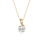 Round Cut Lab Grown Diamond Twist Bail Pendant