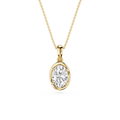Oval Cut Lab Grown Diamond Solitaire Pendant