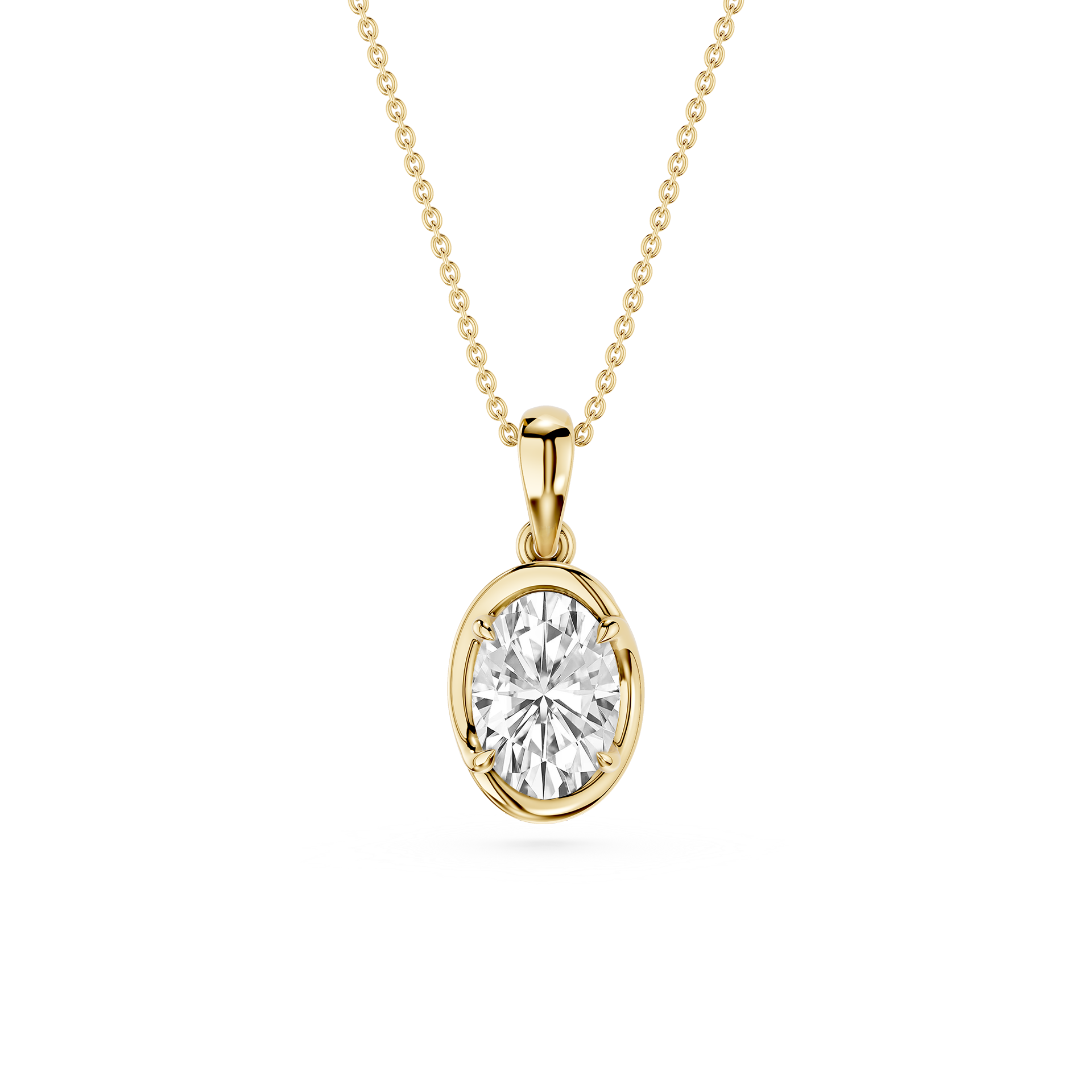 Oval Cut Lab Grown Diamond Solitaire Pendant