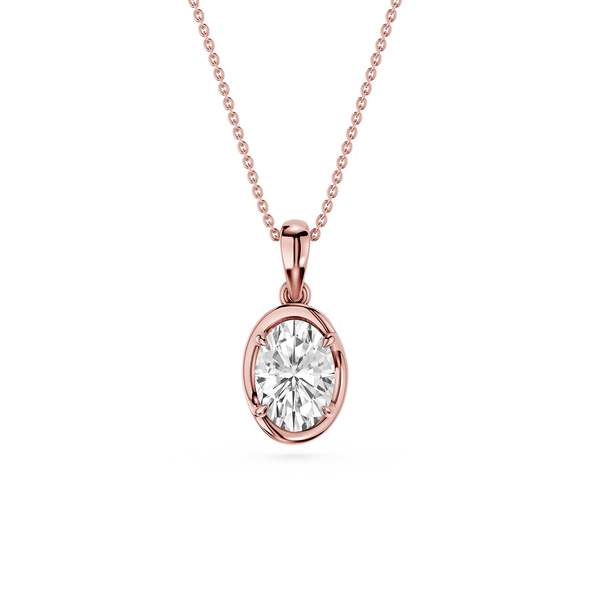 Oval Cut Lab Grown Diamond Solitaire Pendant