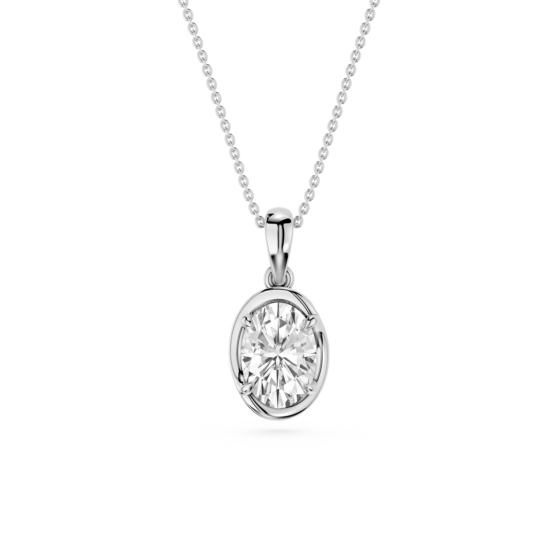 Oval Cut Lab Grown Diamond Solitaire Pendant