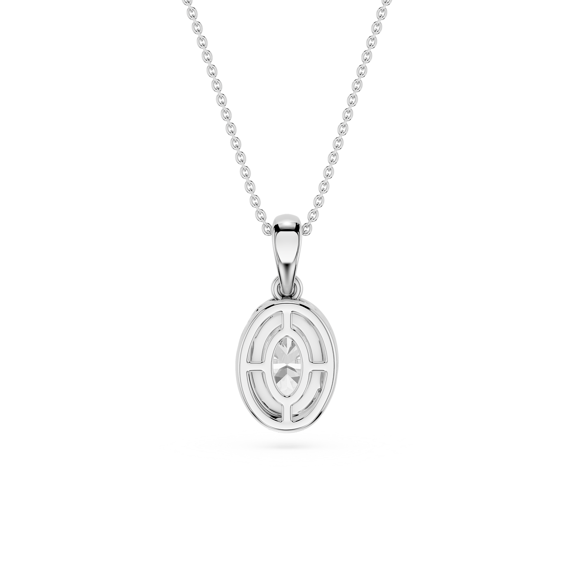 Oval Cut Lab Grown Diamond Solitaire Pendant