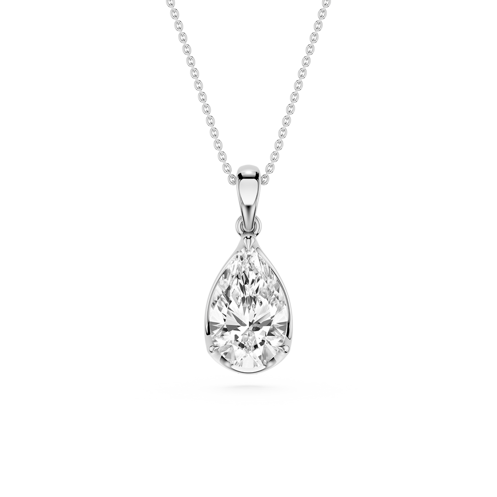 Pear Cut Lab Grown Diamond Solitaire Pendant