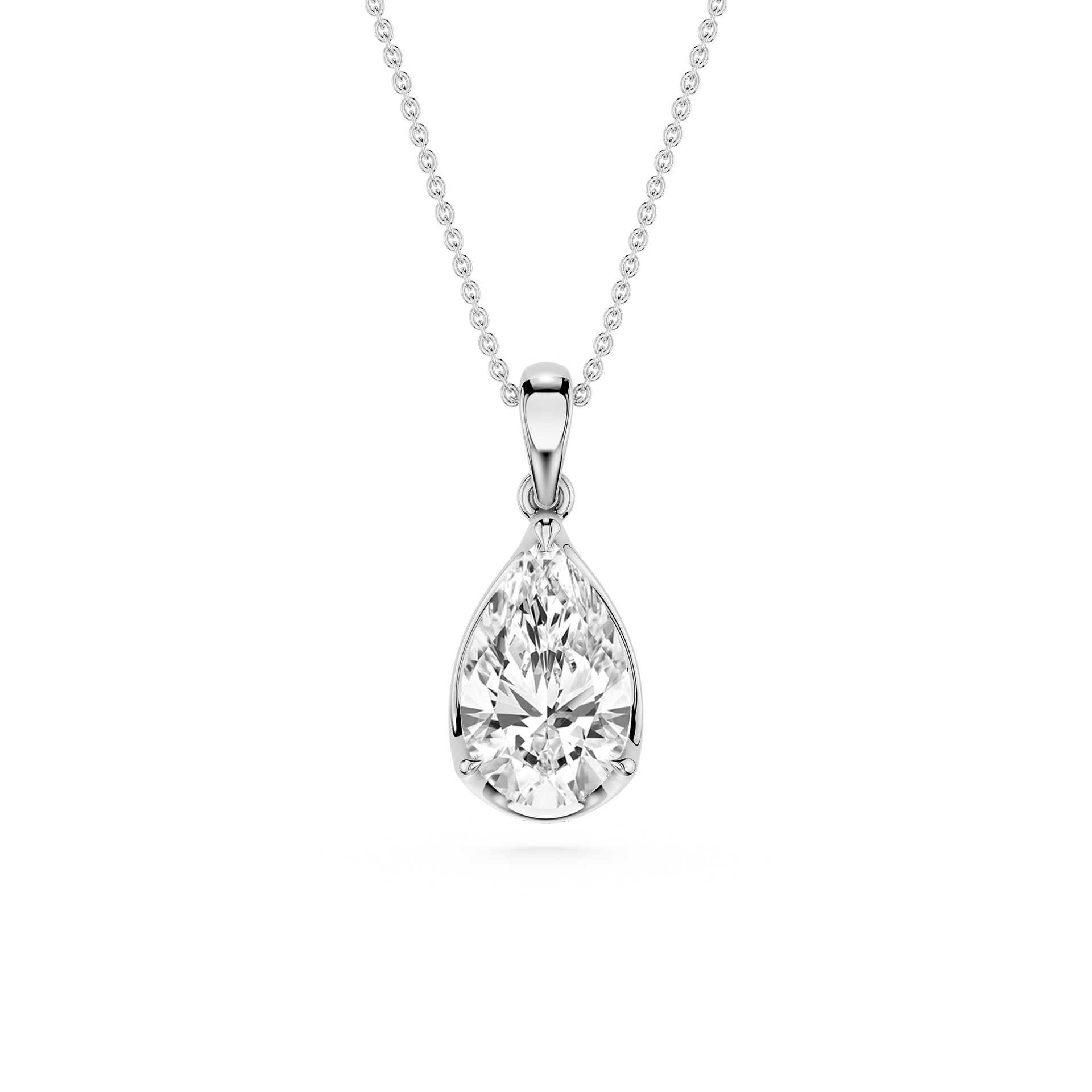 Pear Cut Lab Grown Diamond Solitaire Pendant