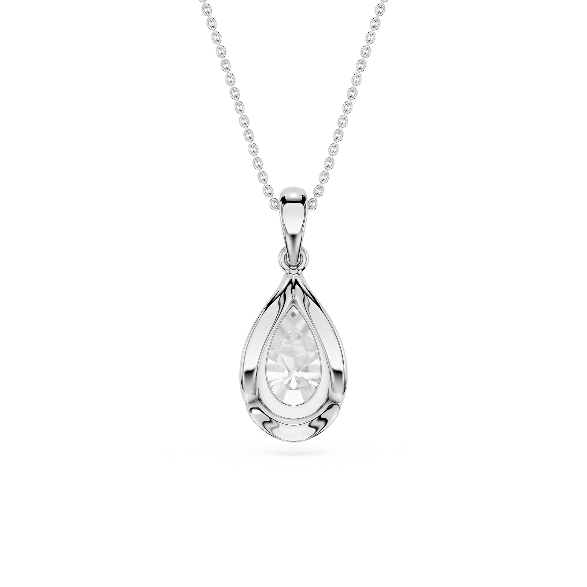 Pear Cut Lab Grown Diamond Solitaire Pendant