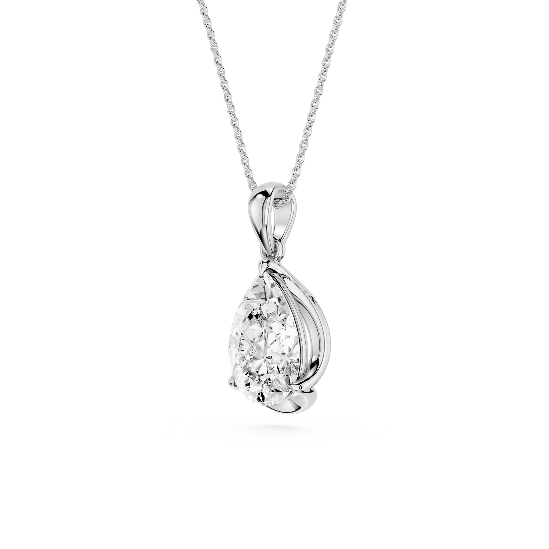 Pear Cut Lab Grown Diamond Solitaire Pendant