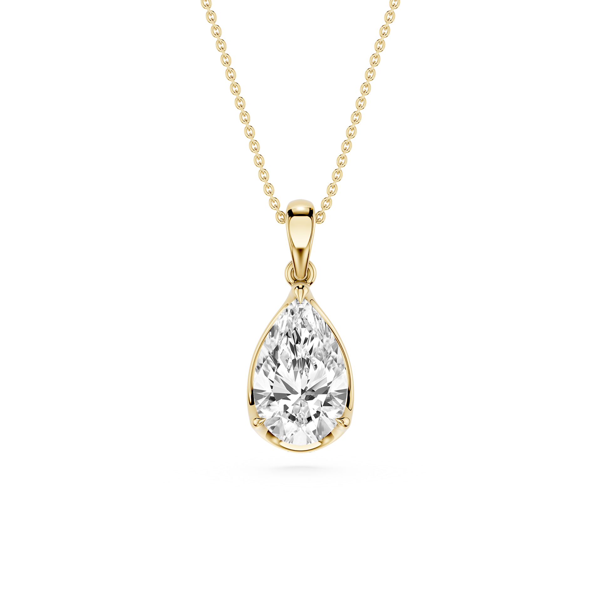 Pear Cut Lab Grown Diamond Solitaire Pendant