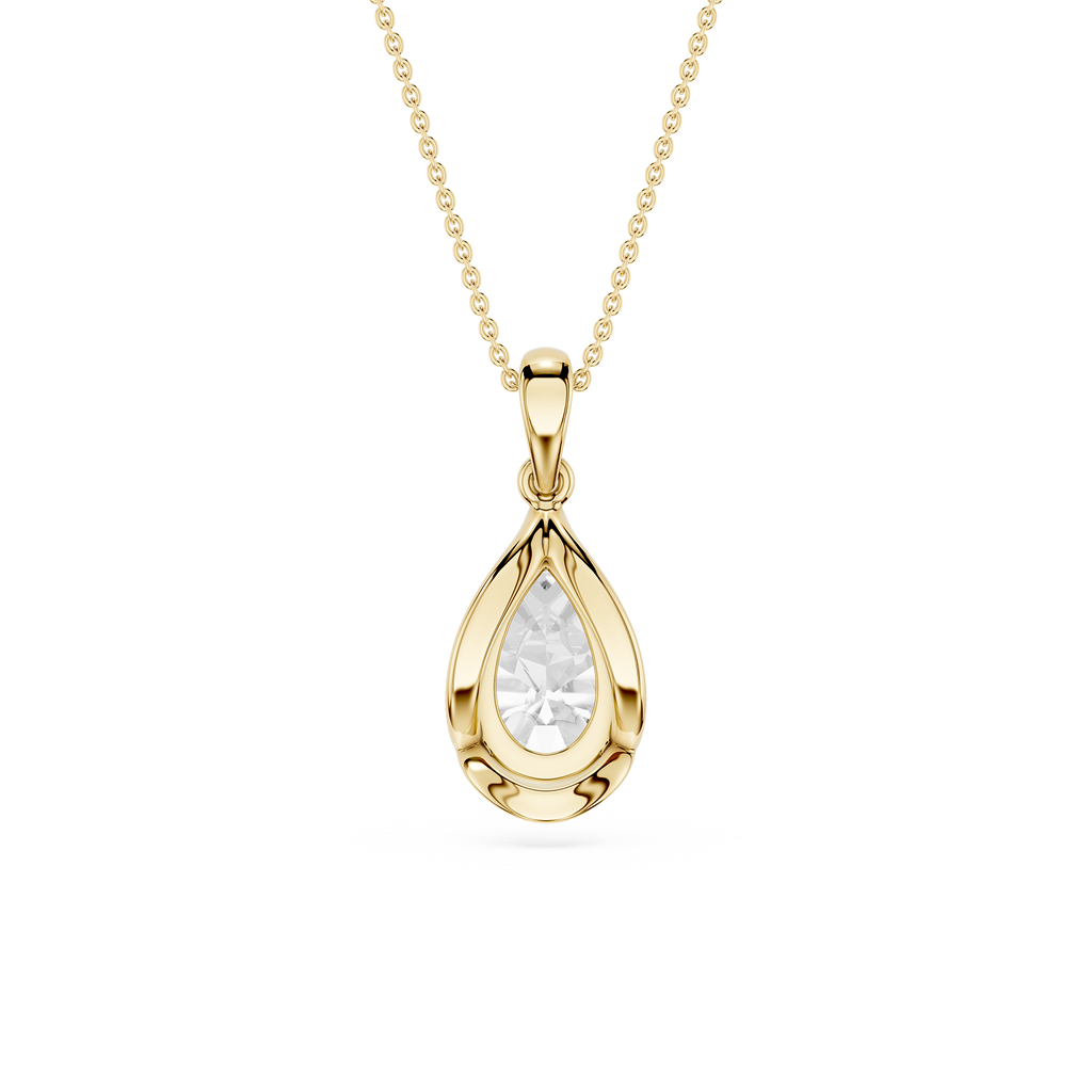 Pear Cut Lab Grown Diamond Solitaire Pendant
