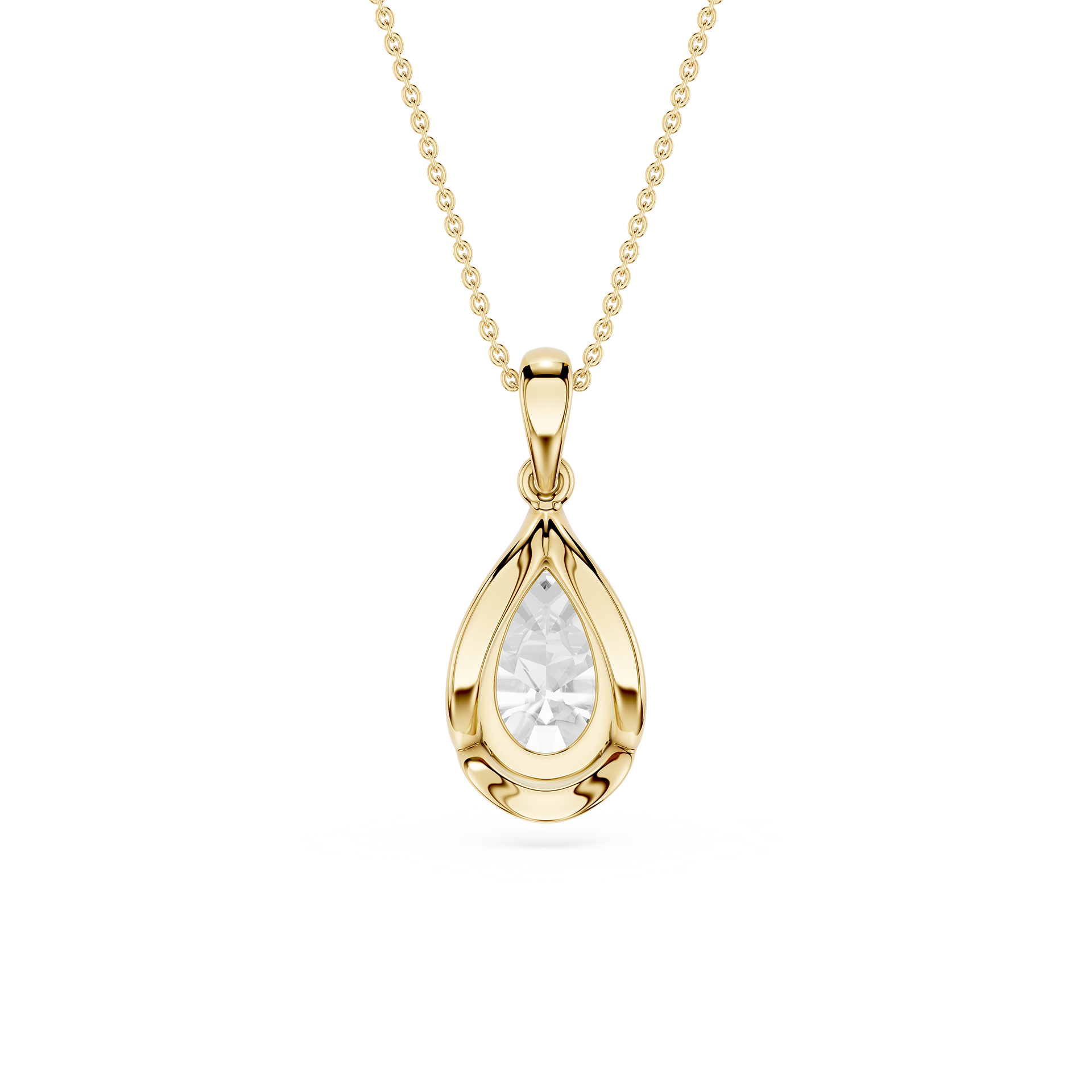 Pear Cut Lab Grown Diamond Solitaire Pendant