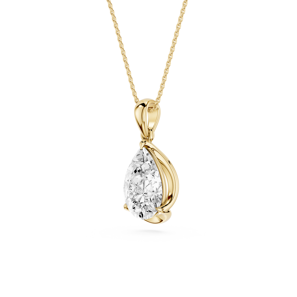 Pear Cut Lab Grown Diamond Solitaire Pendant